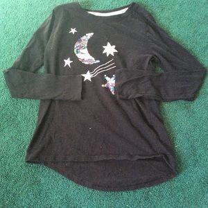 Black shirt with the moon and the stars